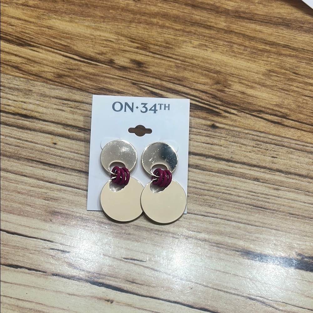 Chic Silver and Pink Stud Earrings